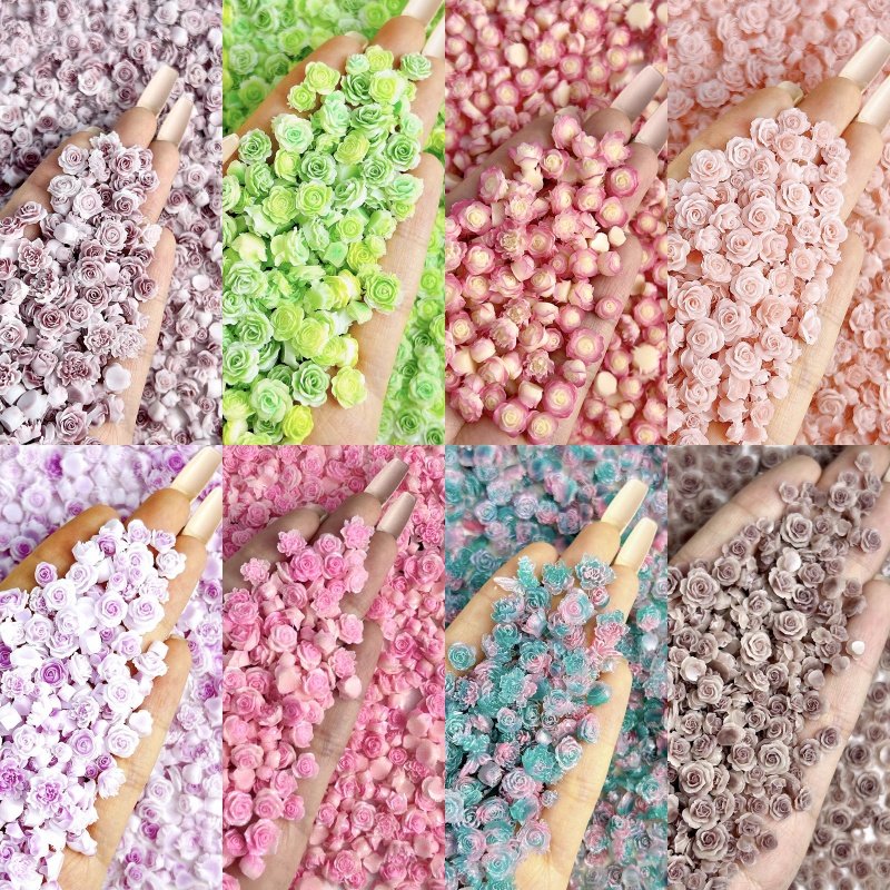 Resin Art Rose - 50pcs Random Mixed Resin Rose Flower