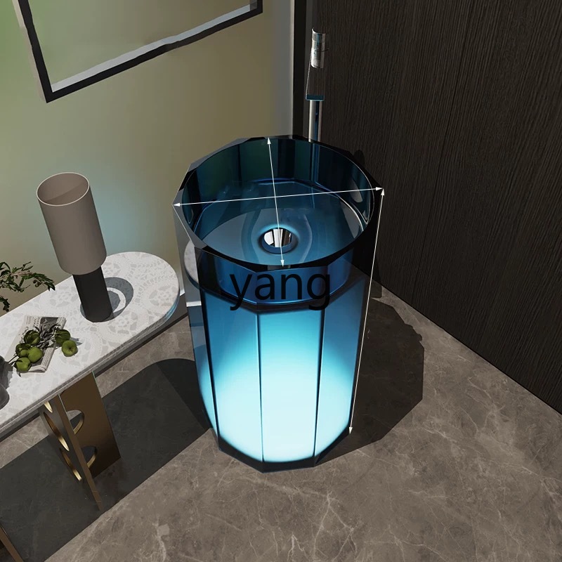 Resin Art In Floor - LH， resin crystal art column basin