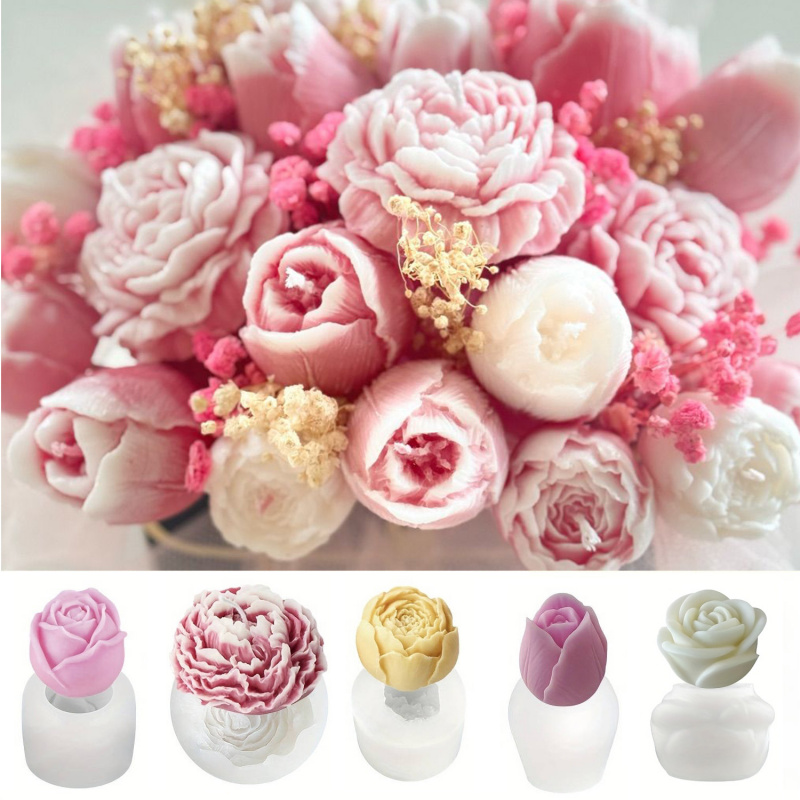 Resin Art Gel - Five-Piece SetDIYFloral Candle Silicone Mold，Suitable for