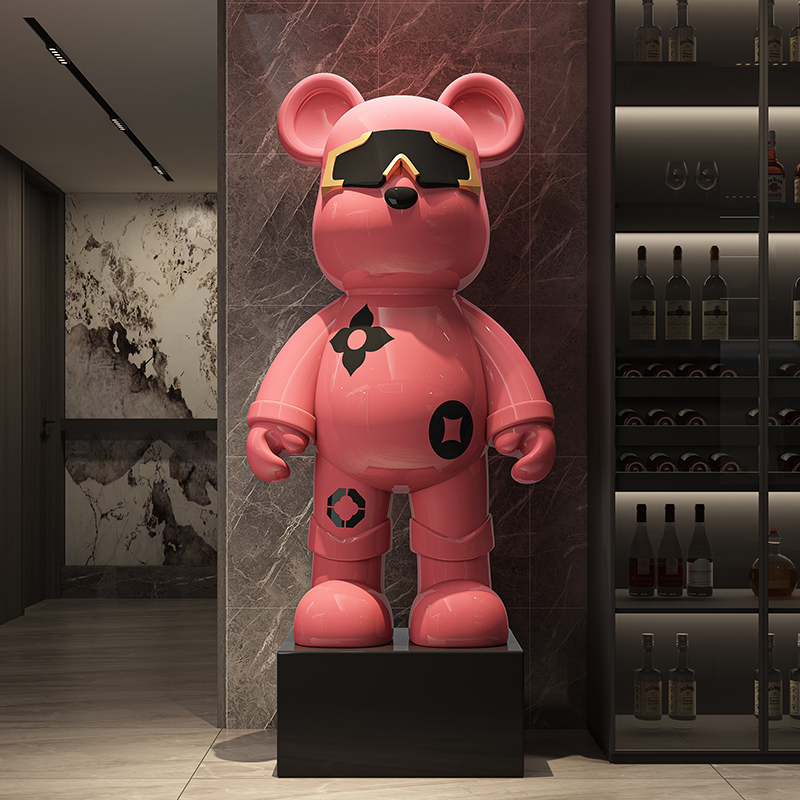 Resin Art In Floor - Light Luxury Pink Violent Bear Floor
