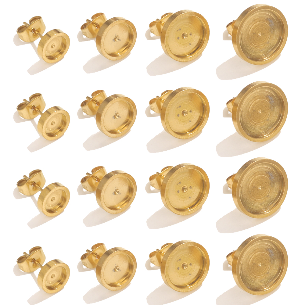 Resin Art Box - 10pcs Stainless Steel Gold Earring Stud