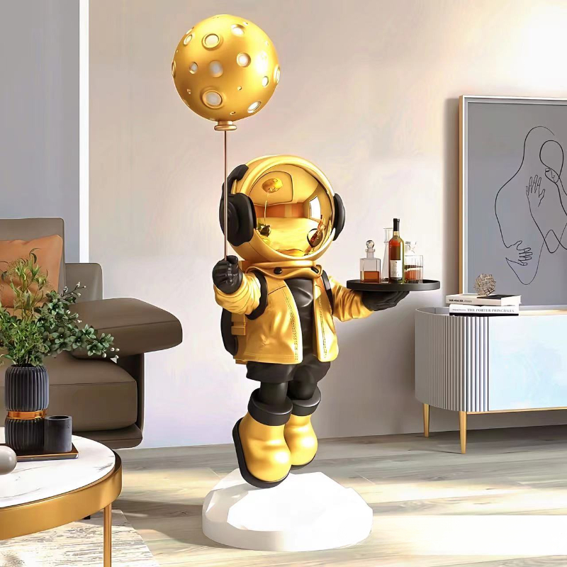 Resin Art In Floor - Large Creative Astronaut Floor-standing Storage Ornaments,
