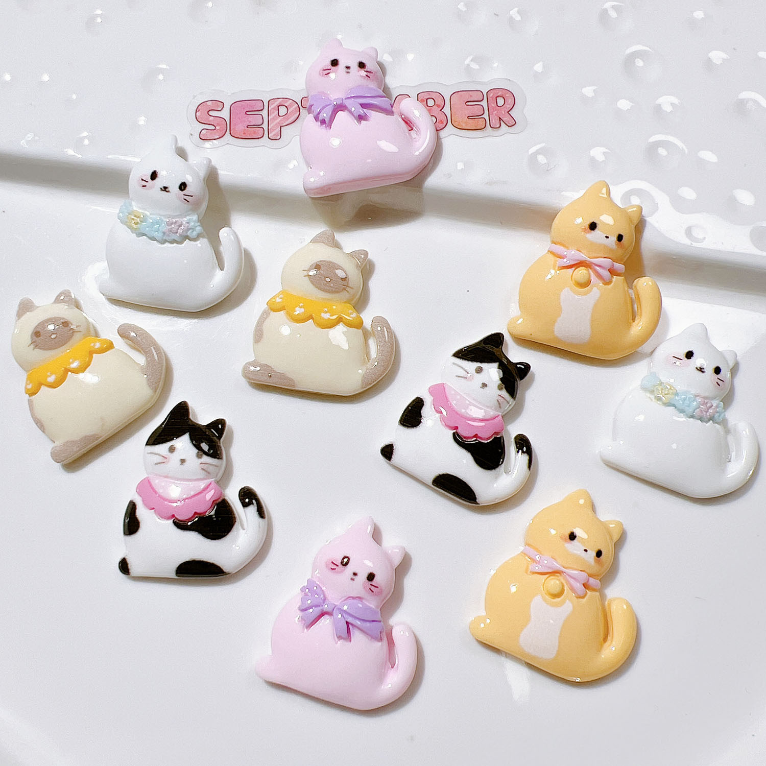 10/20Pcs Cute Bowknot Cat Flat - Resin Art Earrings Material review and price