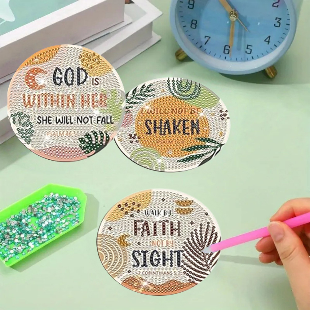8 Pieces/Set Diamond Painting  - Resin Art Coasters review and price