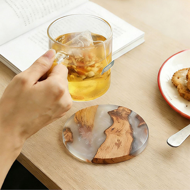 Drink Coaster Set, Wooden Bar  - Resin Art Coasters review and price