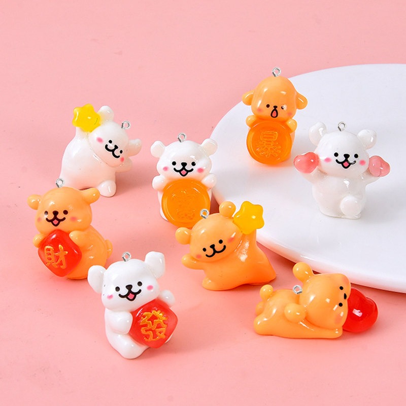5Pcs Cartoon Dog Resin Charms  - Resin Art Earrings Material review and price