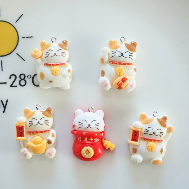 10Pcs Cute Glossy Cat Resin Sm - Resin Art Earrings Material review and price