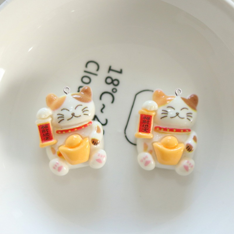 10Pcs Cute Glossy Cat Resin Sm - Resin Art Earrings Material review and price