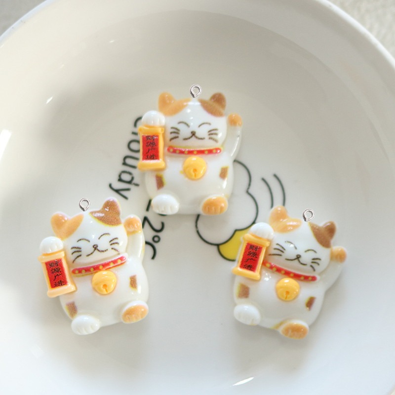 10Pcs Cute Glossy Cat Resin Sm - Resin Art Earrings Material review and price