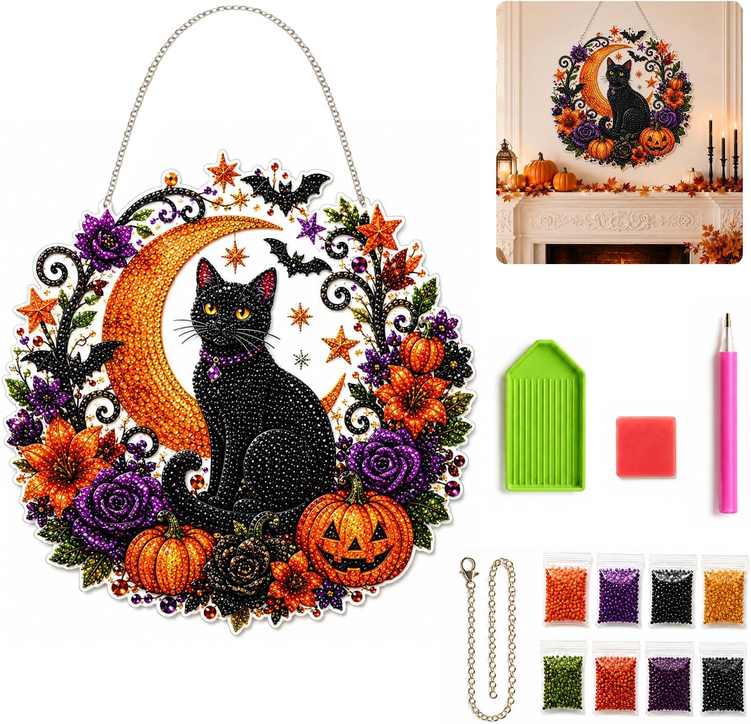 Halloween Pumpkins Diamond Art - Resin Art Flowers review and price