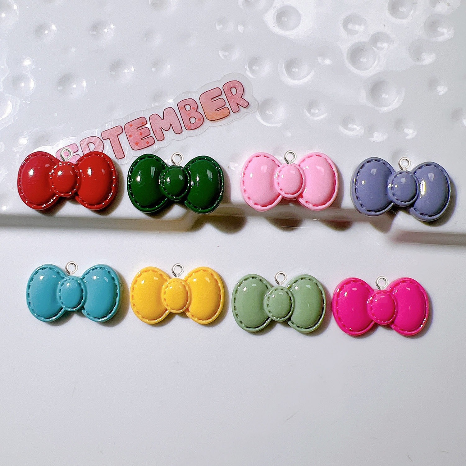 10Pcs Cute Cartoon Bowknot Res - Resin Art Earrings Material review and price