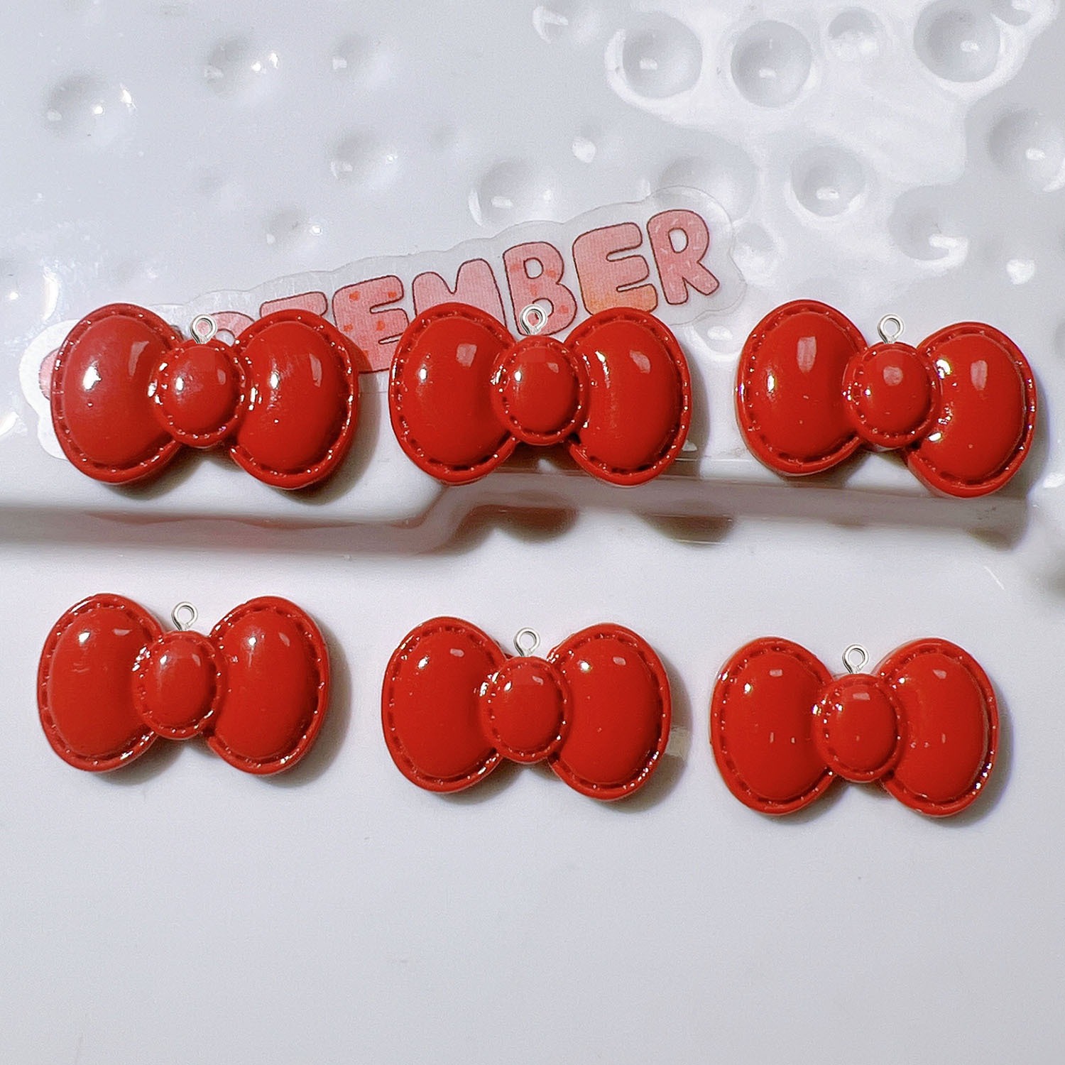 10Pcs Cute Cartoon Bowknot Res - Resin Art Earrings Material review and price