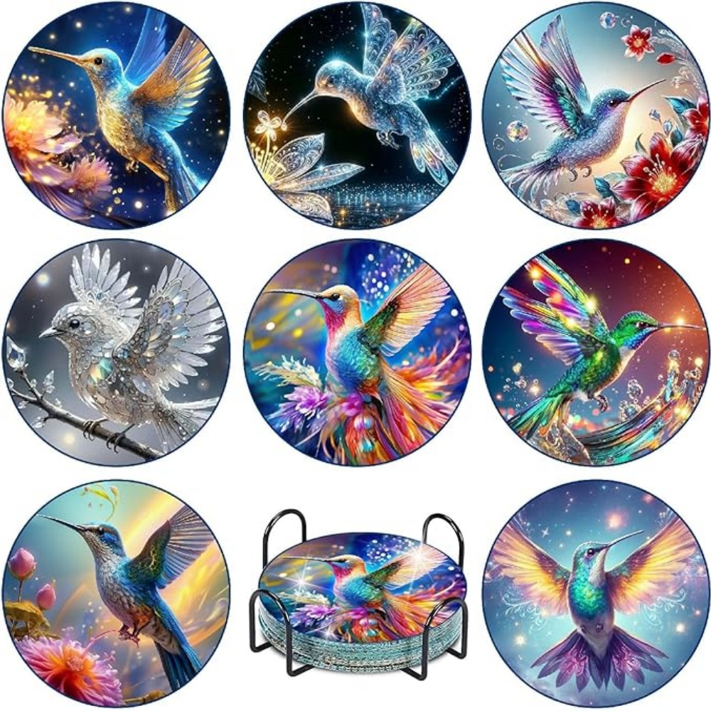 8 Pieces of Diamond Art Painti - Resin Art Coasters review and price