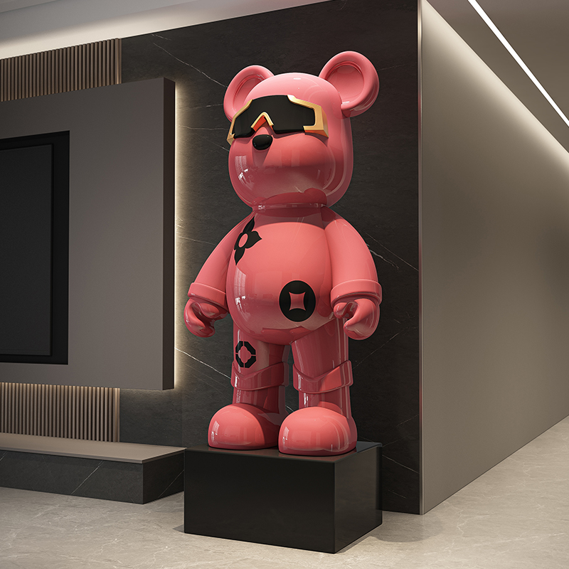 Light Luxury Pink Violent Bear - Resin Art In Floor review and price