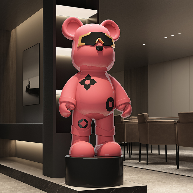 Light Luxury Pink Violent Bear - Resin Art In Floor review and price
