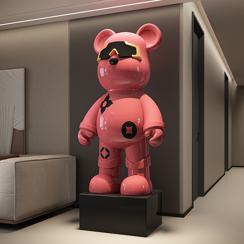 Light Luxury Pink Violent Bear - Resin Art In Floor review and price