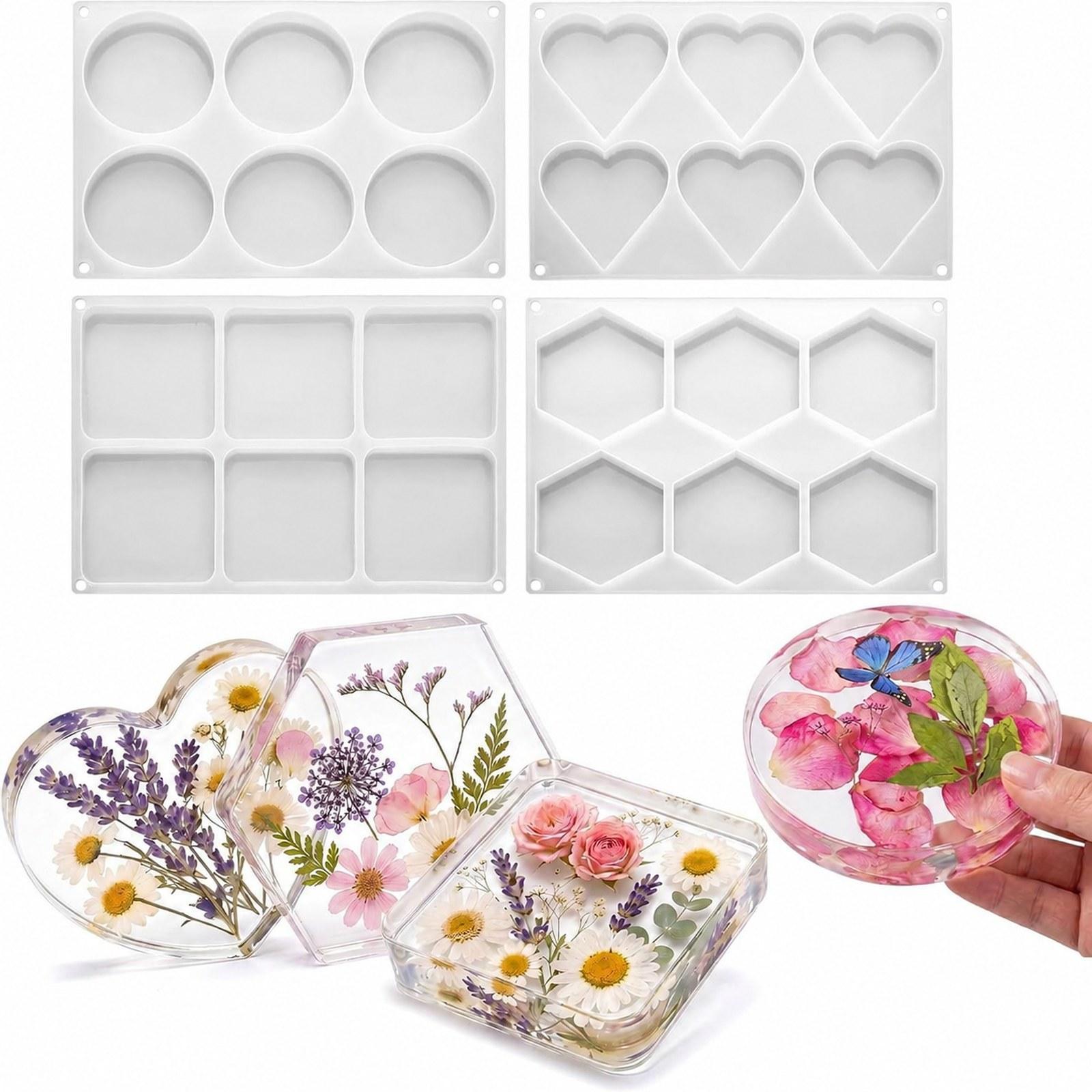 4Pcs Deep Resin Coaster Molds  - Resin Art Coasters review and price