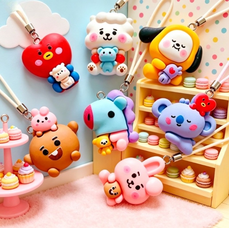 7pcs BT21 Resin Cartoon Charm  - Resin Art Box review and price