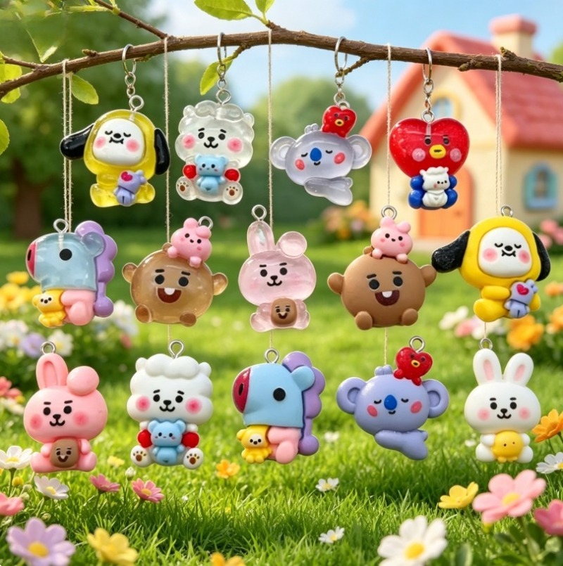 7pcs BT21 Resin Cartoon Charm  - Resin Art Box review and price