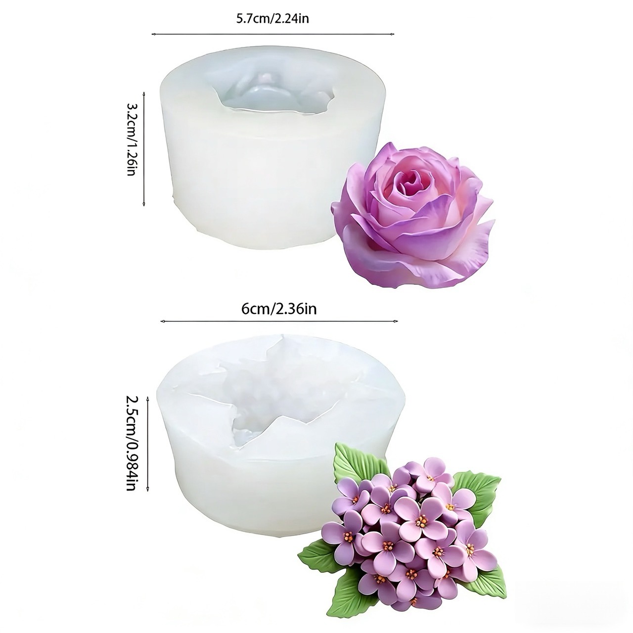 2-Piece 3D Rose and Lilac Sili - Resin Art Rose review and price