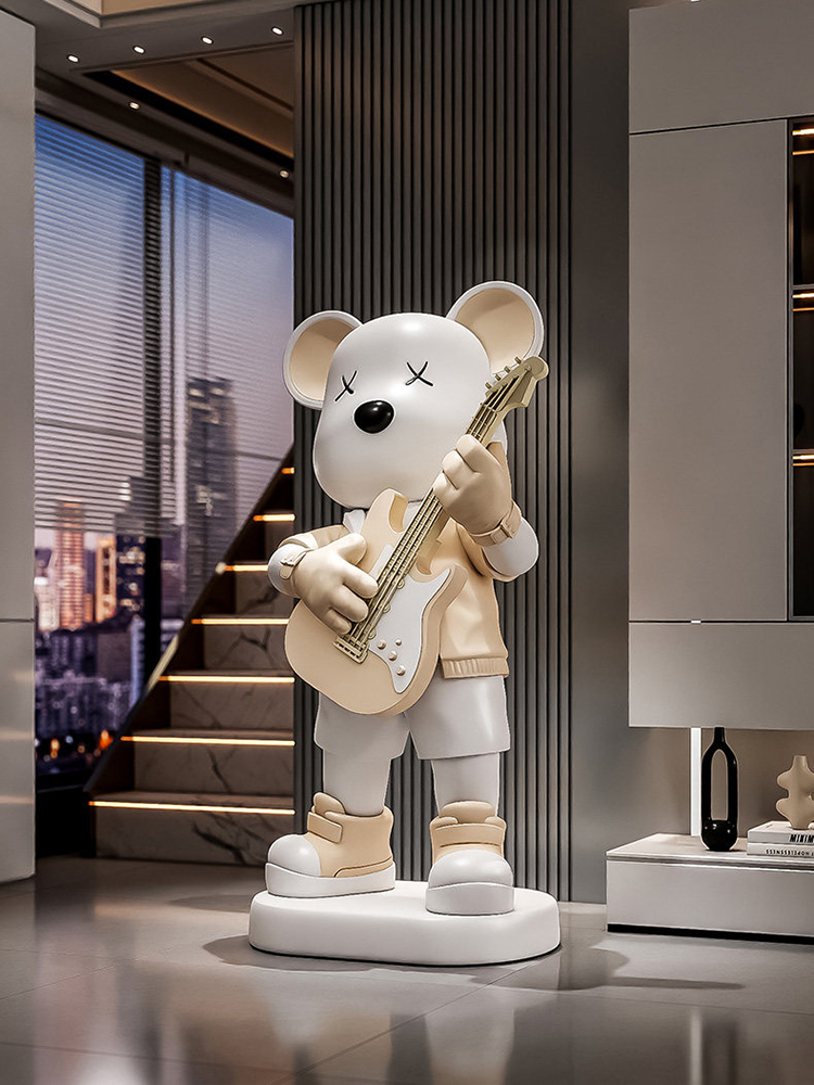 Guitar Love Bear Statue Piggy  - Resin Art In Floor review and price