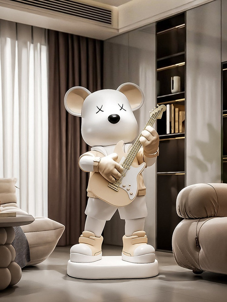 Guitar Love Bear Statue Piggy  - Resin Art In Floor review and price