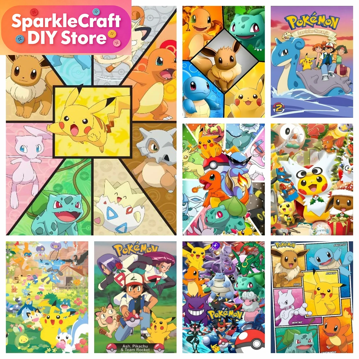 1pc frameless Cartoon Pokemon  - Resin Art Sticker review and price