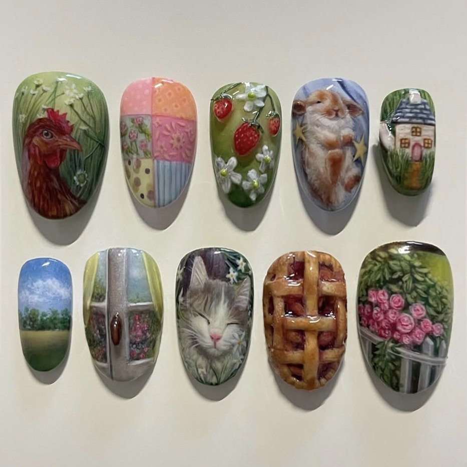 24pcs Pastoral Style Almond Pr - Resin Art Flowers review and price
