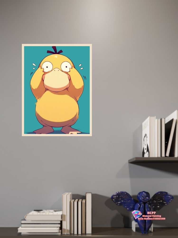1pc frameless Psyduck Cartoon  - Resin Art Sticker review and price