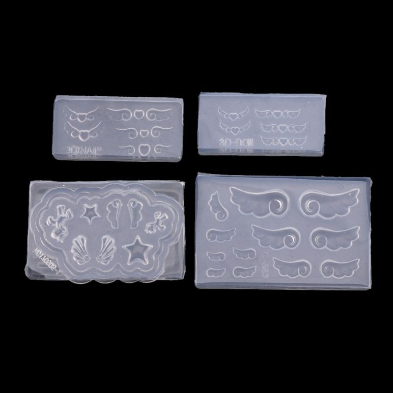 4Pcs DIY Mini Heart Wings Resi - Resin Art Earrings Material review and price
