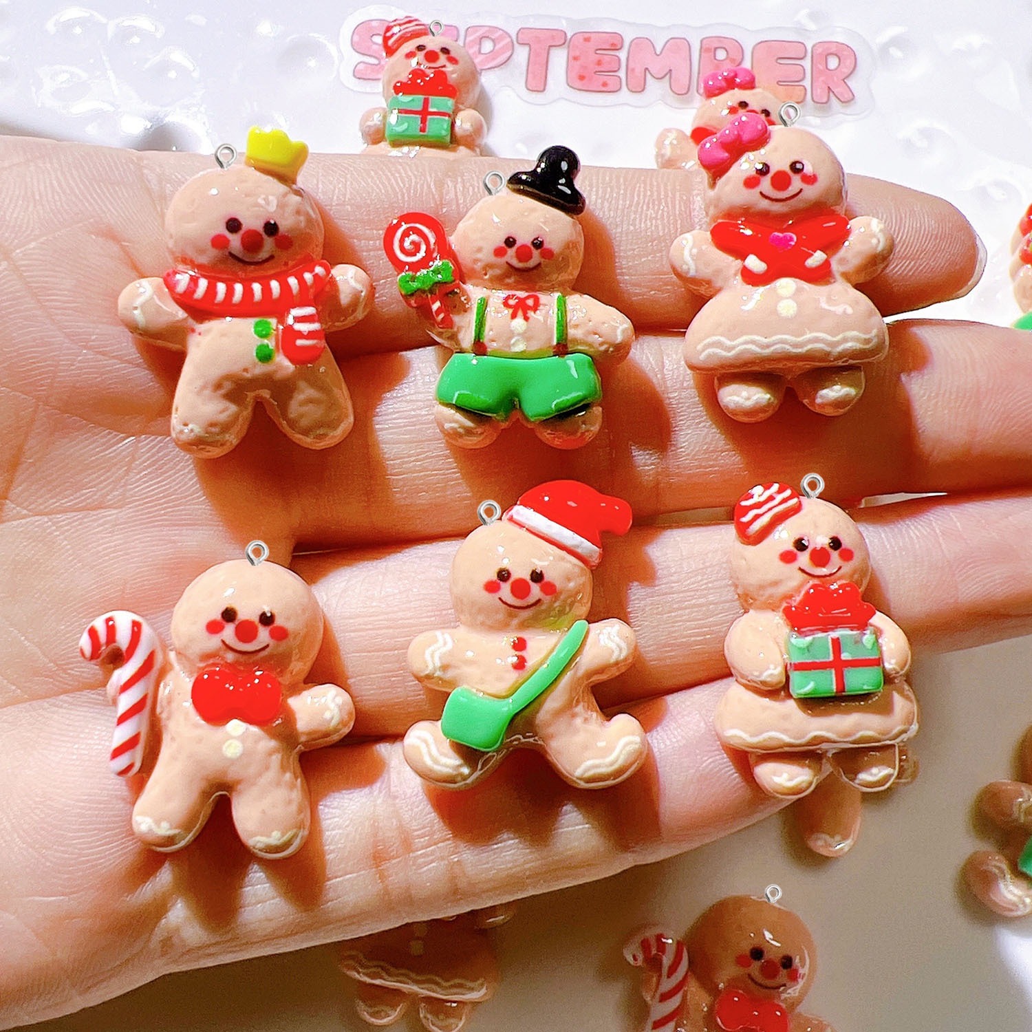 10Pcs Cute Christmas Doll Plan - Resin Art Earrings Material review and price