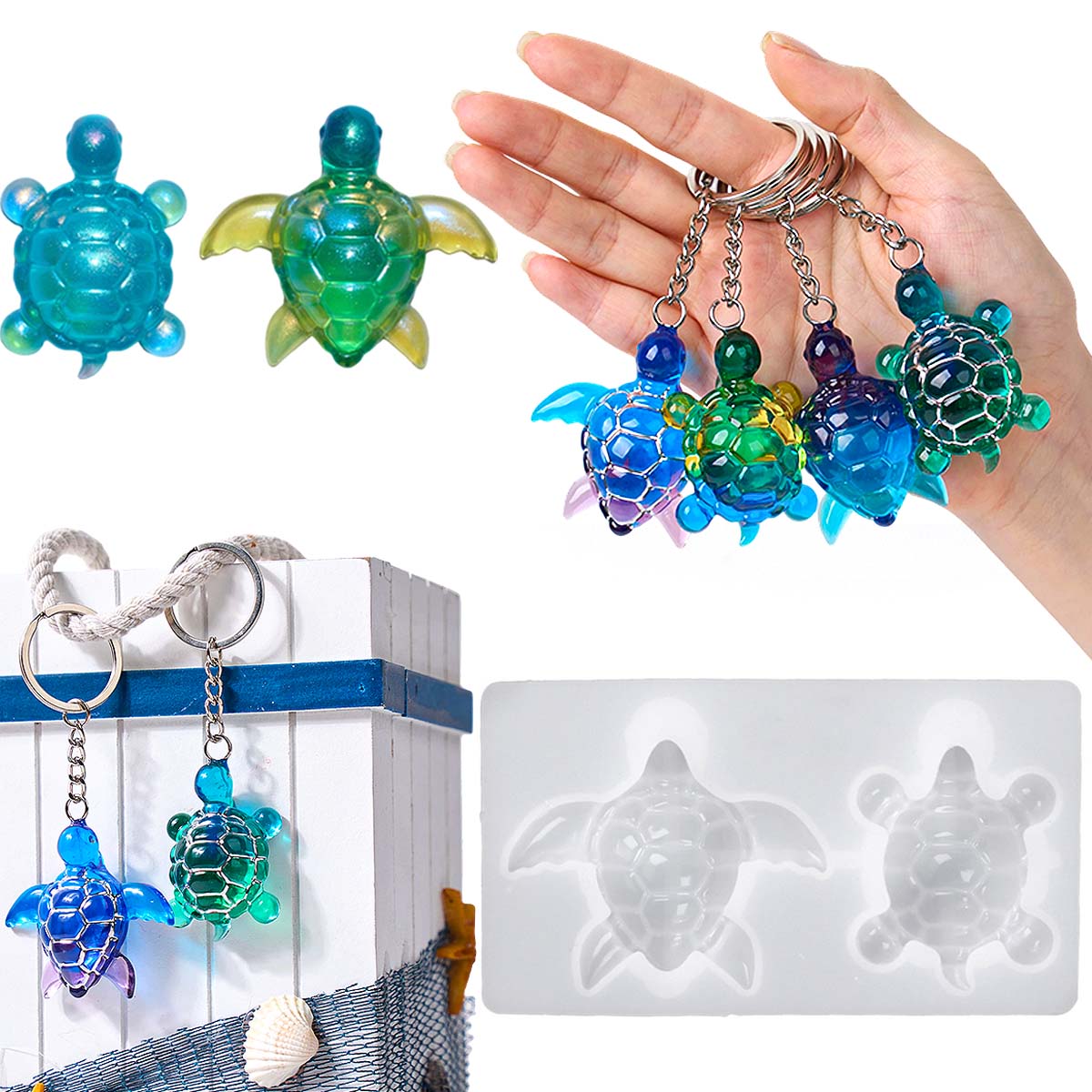 3D Sea Turtle Keychain Silicon - Resin Art Acrylic review and price