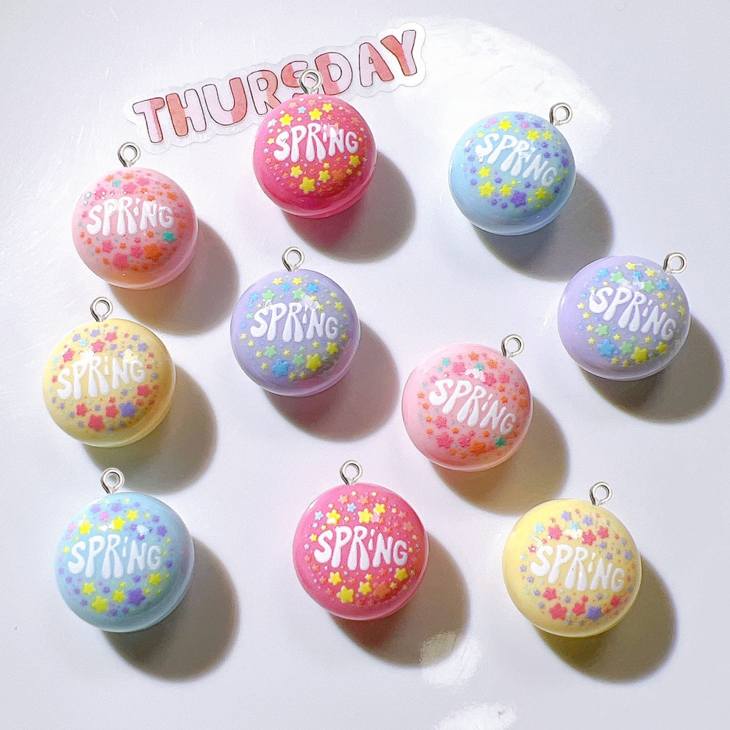 10Pcs Circular Planar Resin Ch - Resin Art Earrings Material review and price