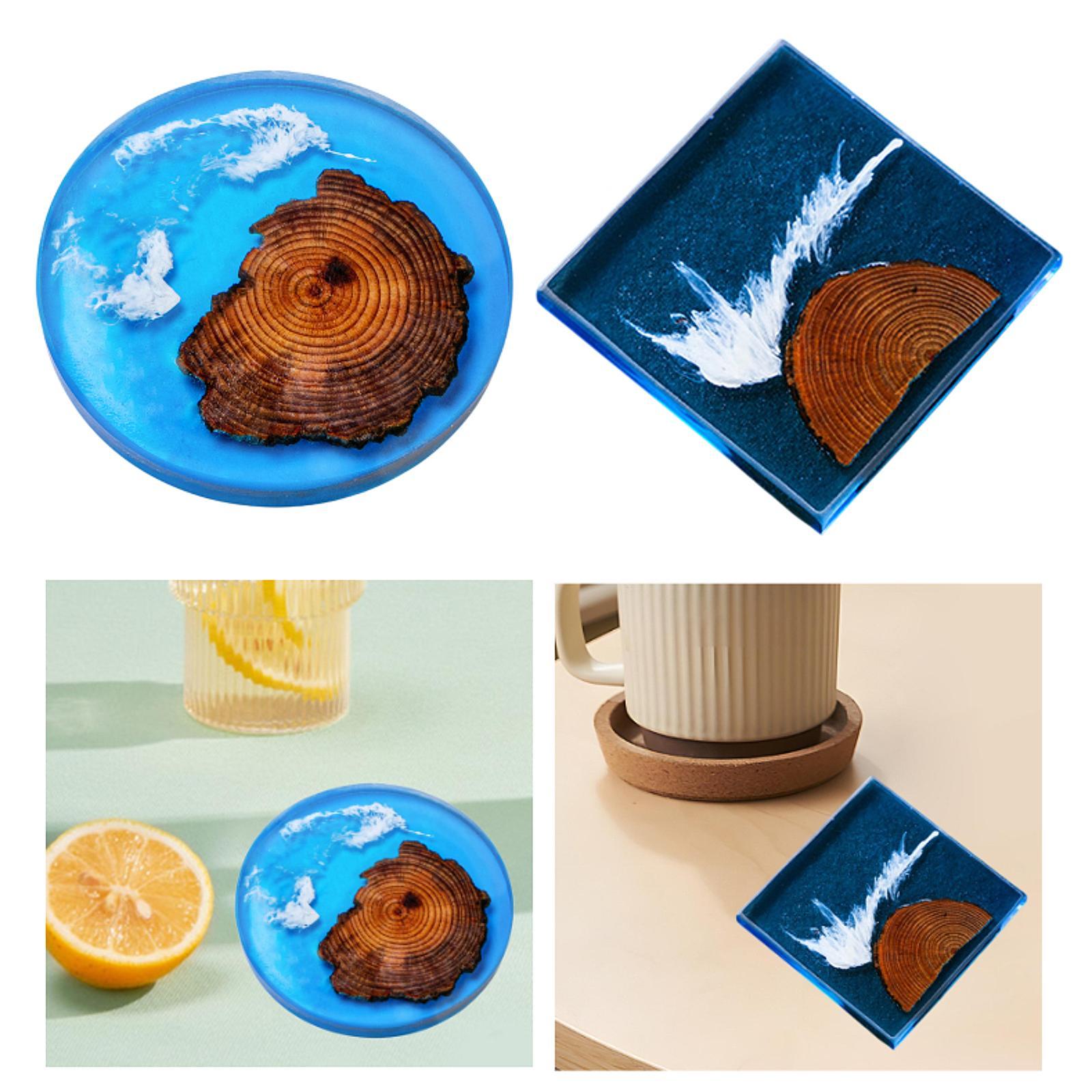 6pcs Epoxy Coasters Wooden Coa - Resin Art Coasters review and price
