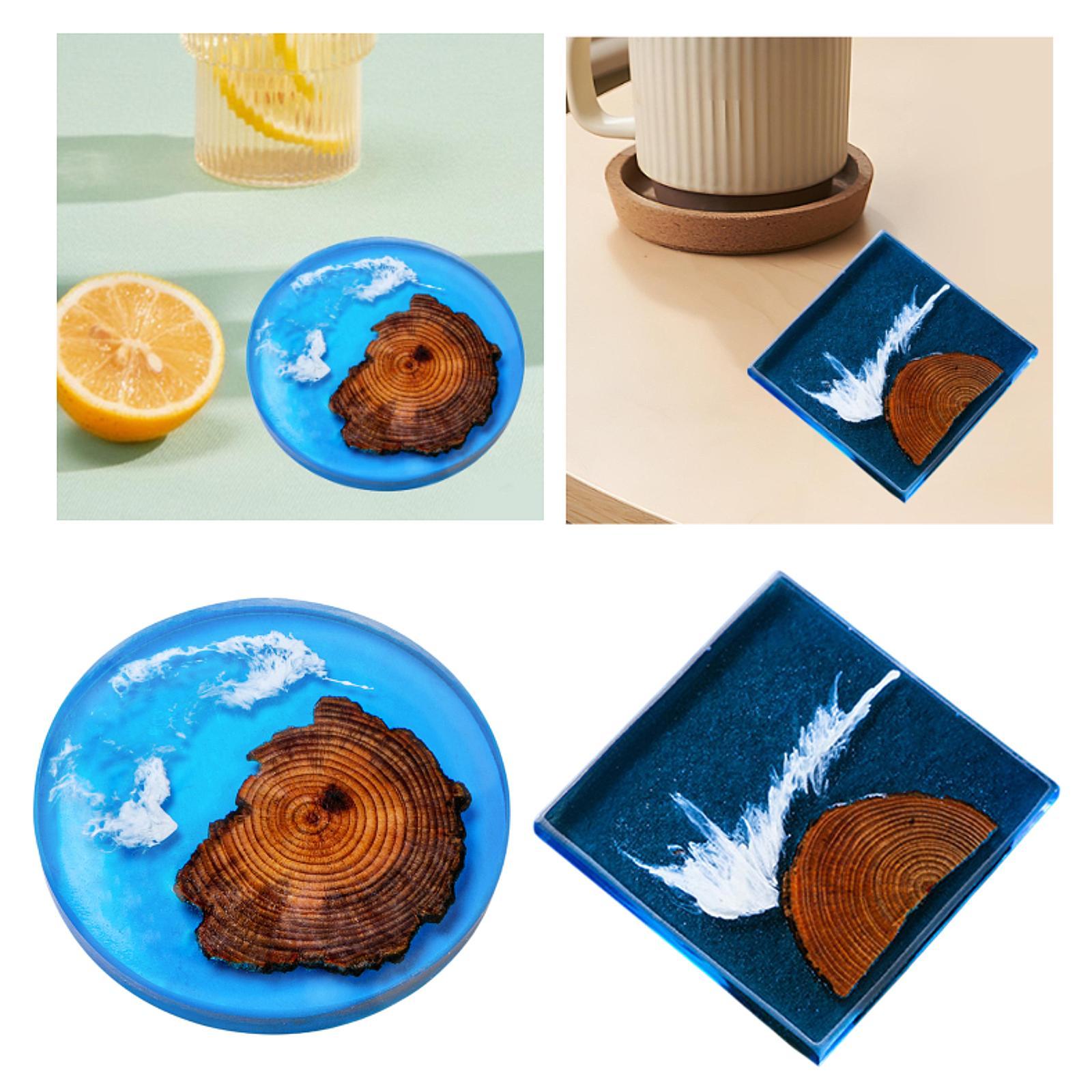 6pcs Epoxy Coasters Wooden Coa - Resin Art Coasters review and price