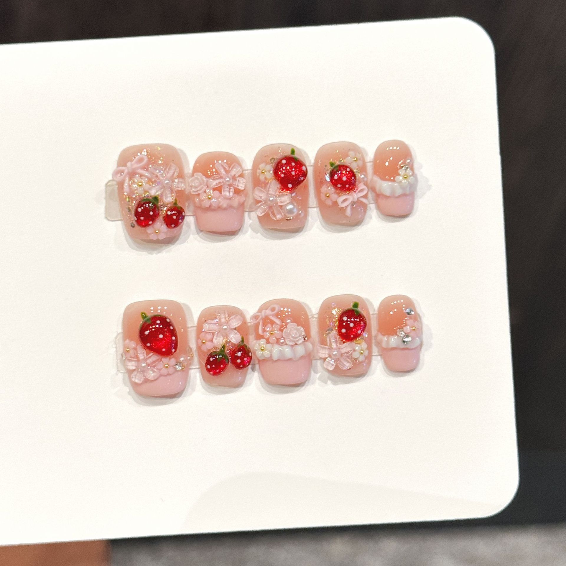 10pcs Cute Red Strawberry Pres - Resin Art Flowers review and price