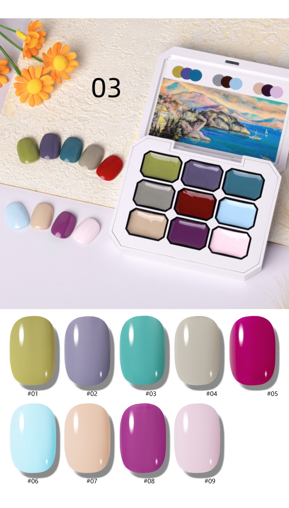 1pc 9-Grid Color Painting Gel  - Resin Art Gel review and price