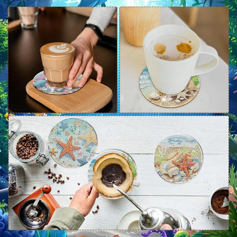 8 Pieces of Diamond Art Painti - Resin Art Coasters review and price