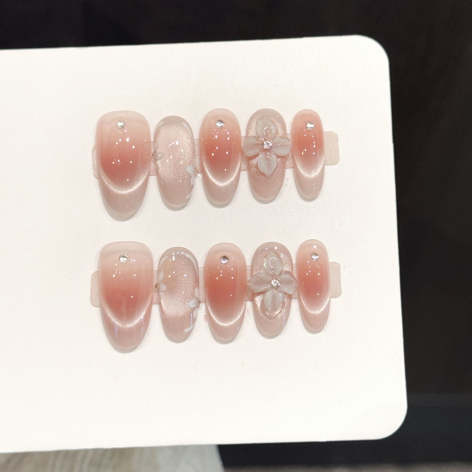 10pcs Handmade Press On Nails  - Resin Art Flowers review and price